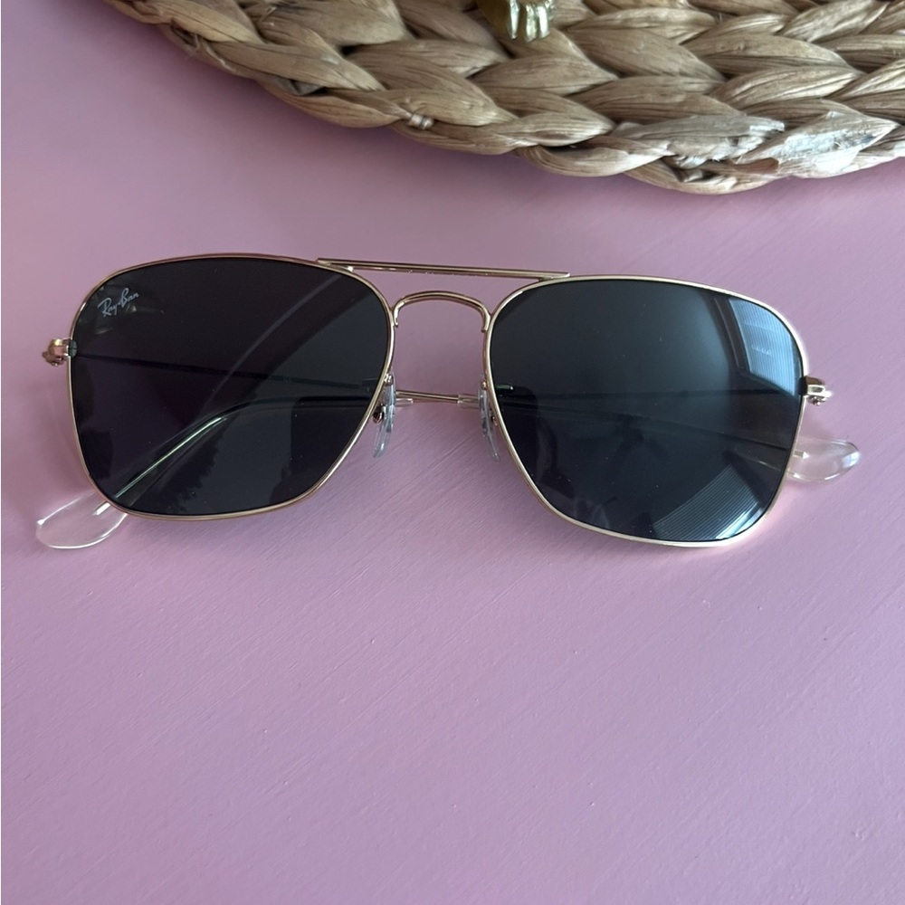 Ray-Ban Gold Frame Black Lens Sunglasses